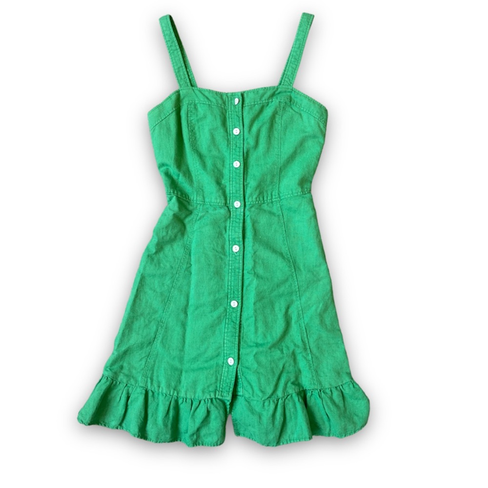 Adorable Zara Green Button Down Mini Dress